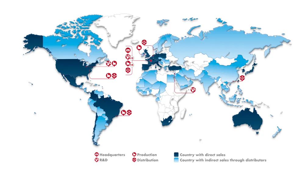2,850 employees and a worldwide presence